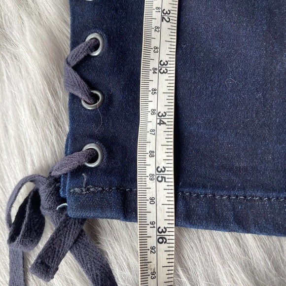 ANA Jegging Womens Size 6 Tie Up Ankle Dark Wash Mid Rise Skinny Stretch Denim - Picture 10 of 13